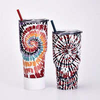 Tie-dye cup large capacity stainless steel outdoor coffee cup