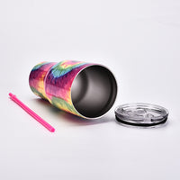 Tie-dye cup large capacity stainless steel outdoor coffee cup
